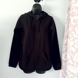 Zorrel Black Zip Front Hoodie Sweatshirt Size Small